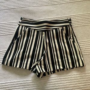 Zara black and white stripped shorts